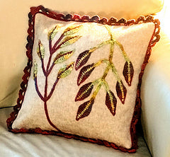 Botanical Crochet Applique Pillow Cover Pattern  (PDF)
